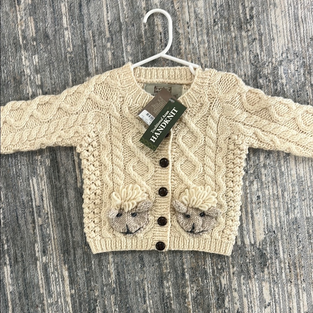 Cream Kids Sweater with Sheep Design
